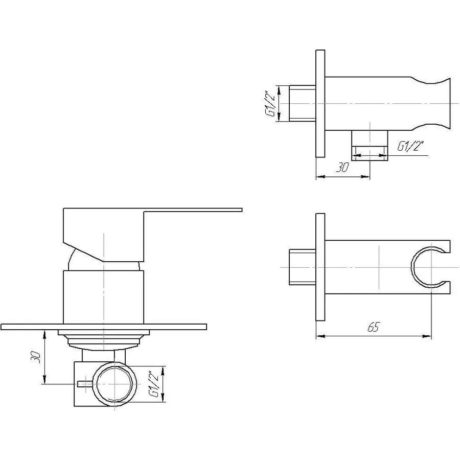Змішувач гігієнічний TOPAZ BARTS TB-G 07735-H36