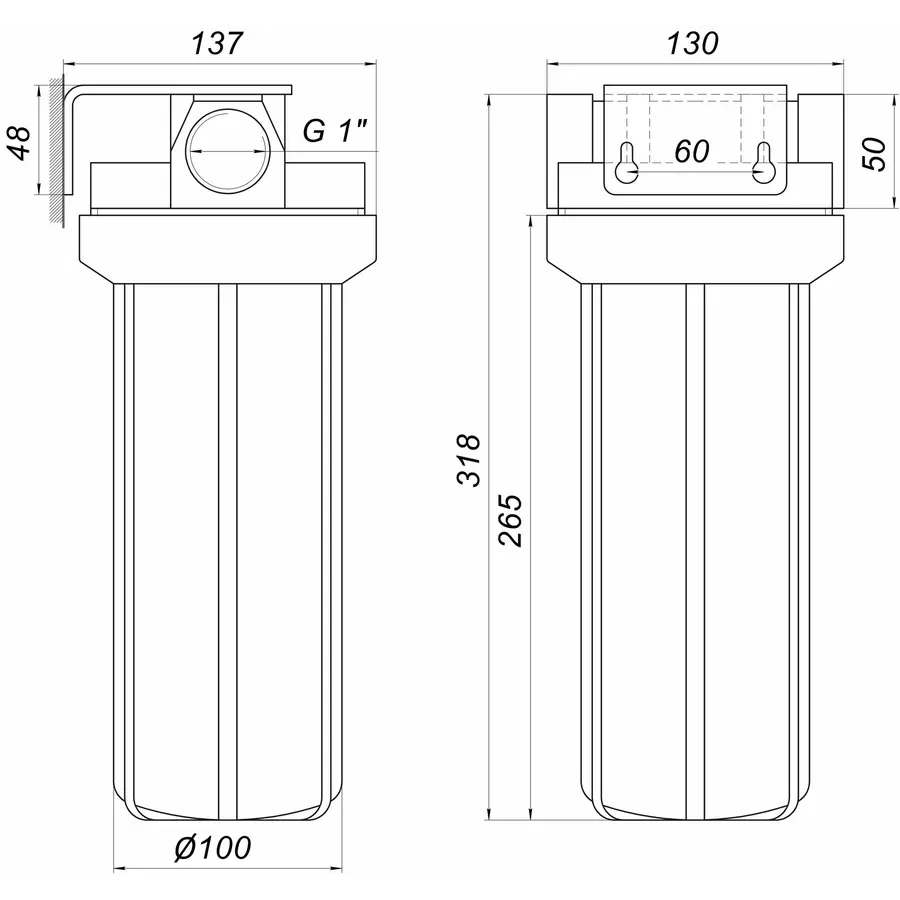 Усиленная фильтр-колба для гор. воды Bио + systems HTS-10, 1 "