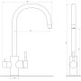 Змішувач для кухні під осмос Globus Lux ALPEN SUS-0333-BB