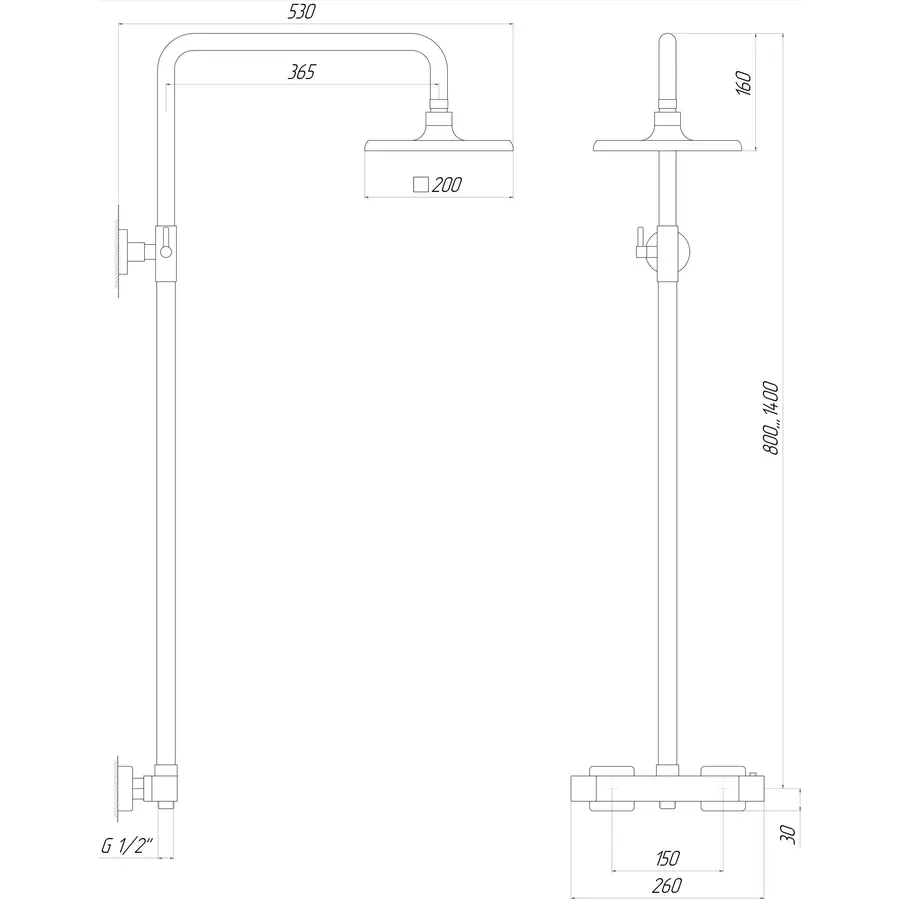 Душевая система Globus Lux GLM-0040T
