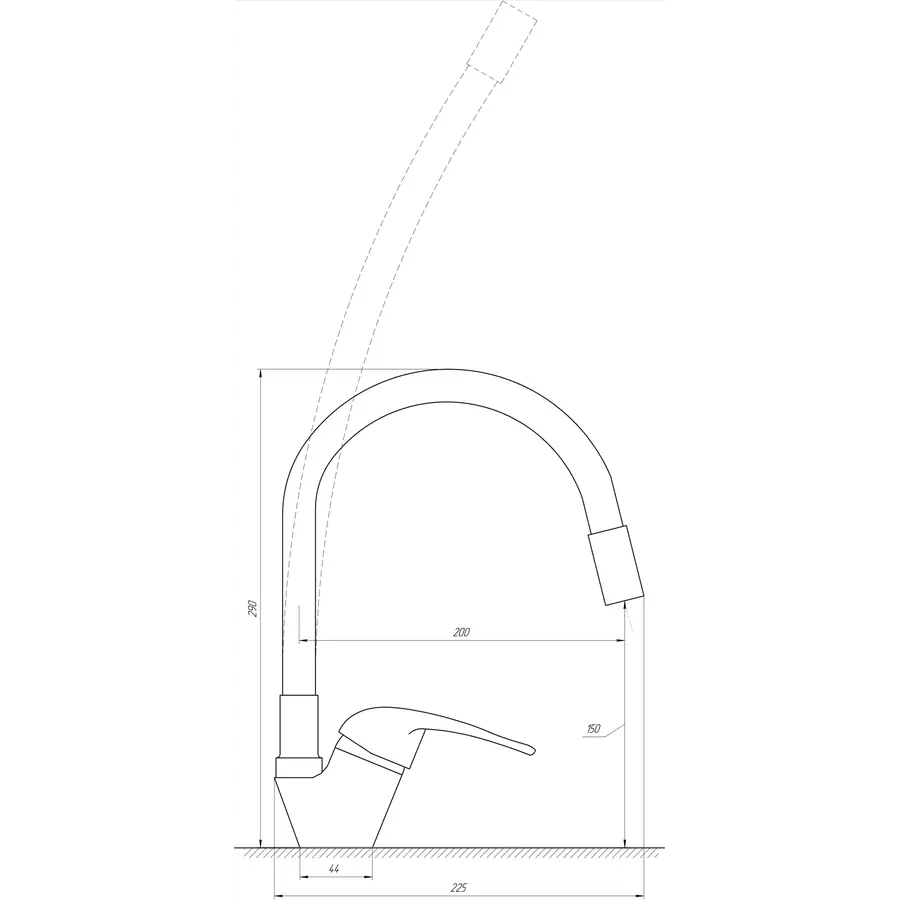 Смеситель для кухни EcoMix E-GEZ-203SLR-BLACK