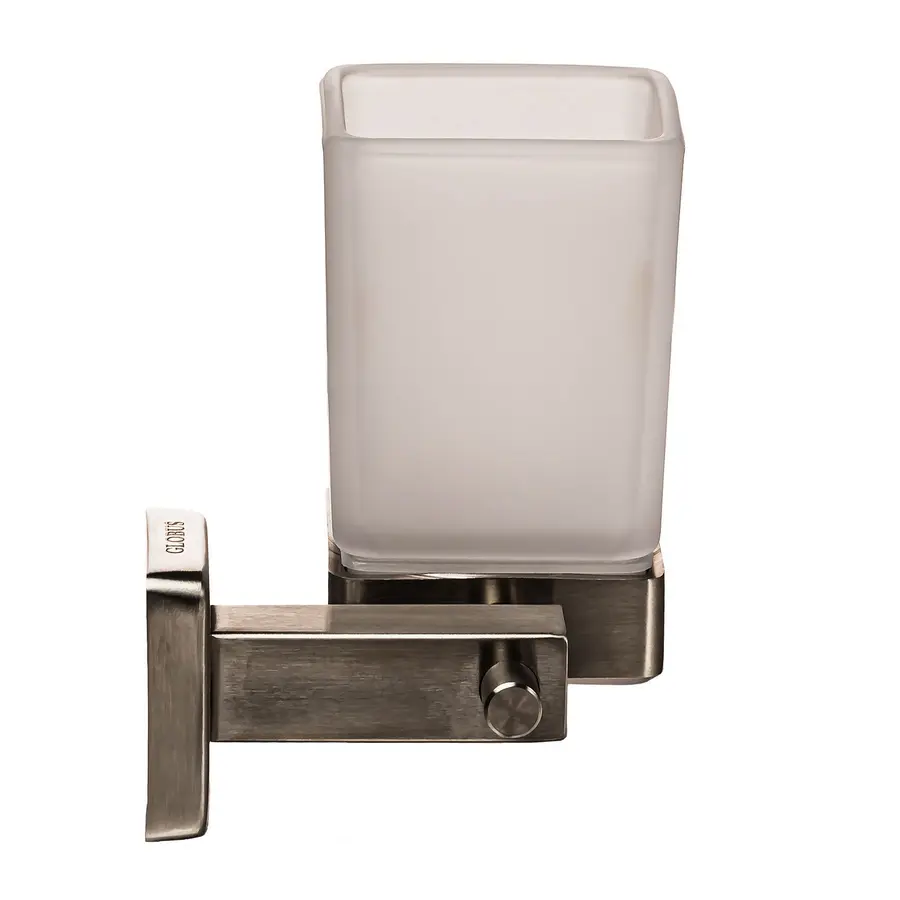 Стакан SQ9409 - Квадро одинарный Стекло Мат. НЕРЖ-SUS304- (Globus Lux)