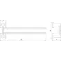 Держатель полотенец SQ9431-2 - Квадро Двойной возвратной 45см-НЕРЖ-SUS304- (Globus Lux)