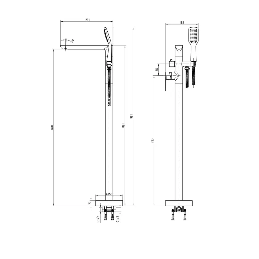 Змішувач для ванни TOPAZ BARTS TB 07113-H36