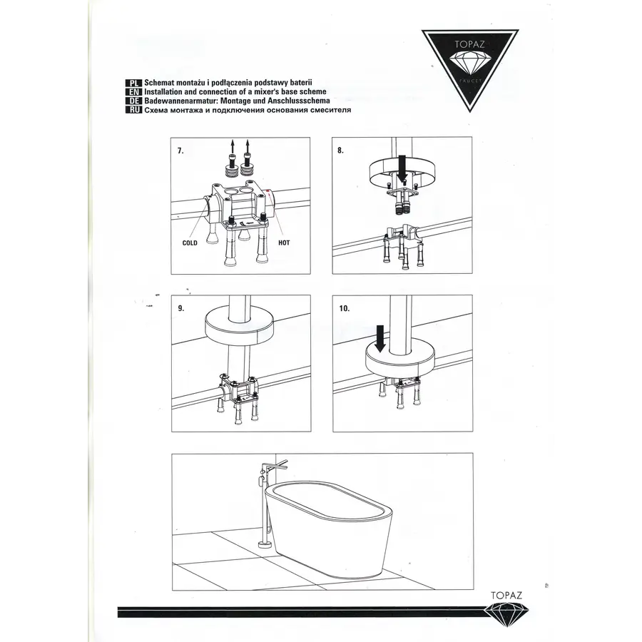 Змішувач для ванни TOPAZ BARTS TB 07113-H36