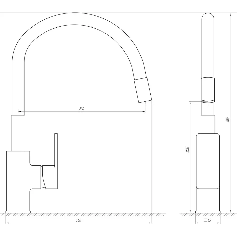 Смеситель для кухни Globus Lux Milano GLM-203LR-1-ONIX