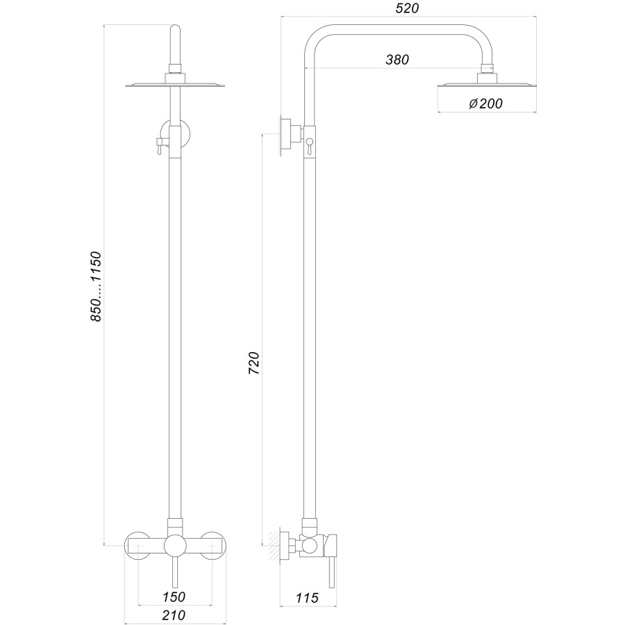 Душевая система Globus Lux ALPEN S-SH-005