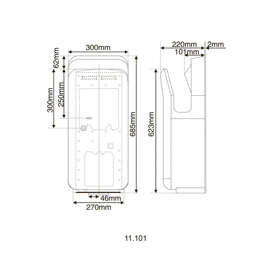 Сушилка для рук HOTEC 11.101 ABS White