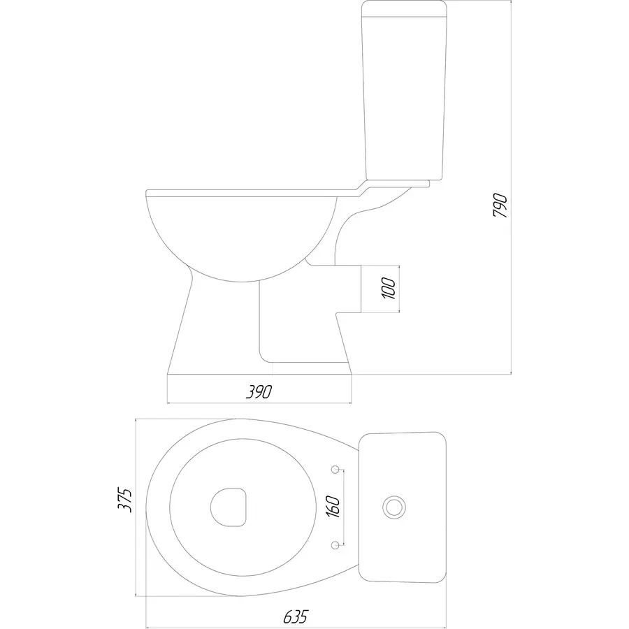 Унитаз-компакт «Орсо», 1с (Днепрокерамика), CLEAN ON низ, гориз