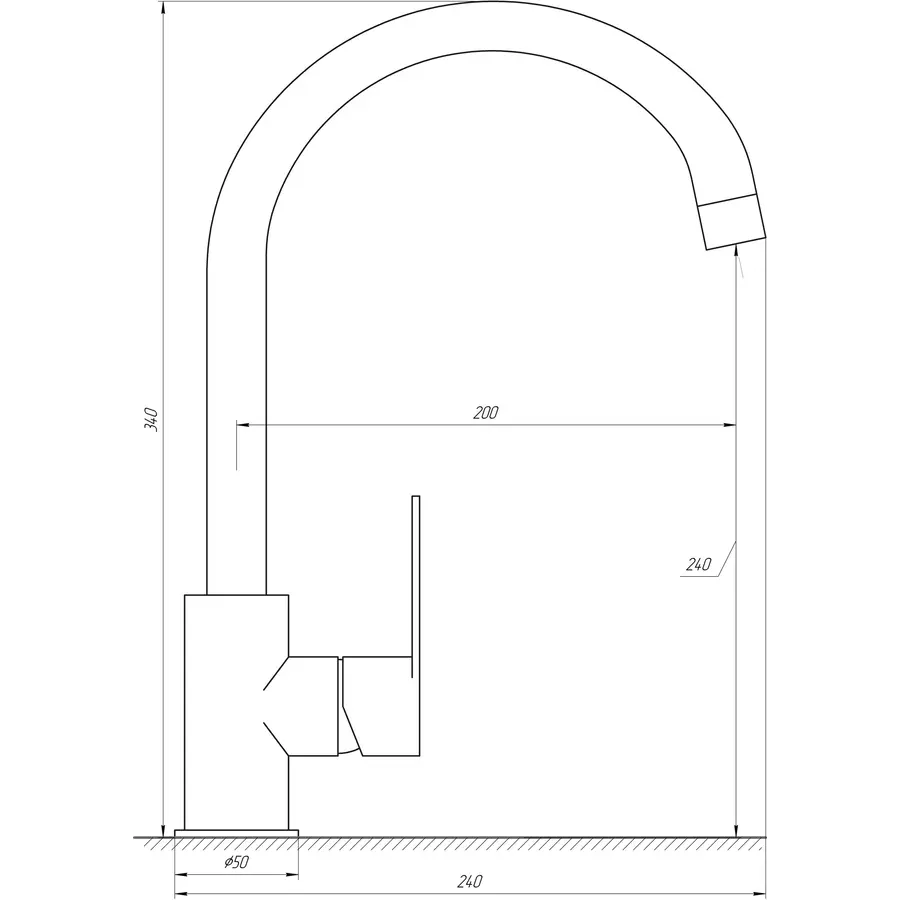 Смеситель для кухни TOPAZ BARTS TB 07403-H36-W