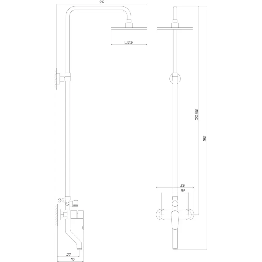 Душевая система DOMINO BLITZ VAN-DBC-0002