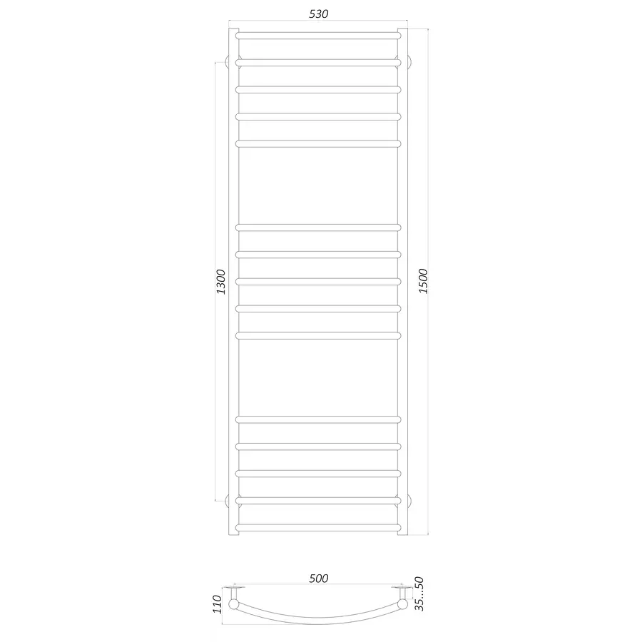 Полотенцесушитель UNIO LDE ER 1500-500-15 Лесенка Дуга Элит электро