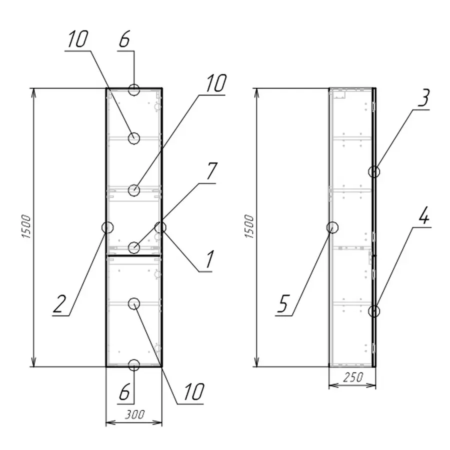 Пенал LARA білий 150х30 PL