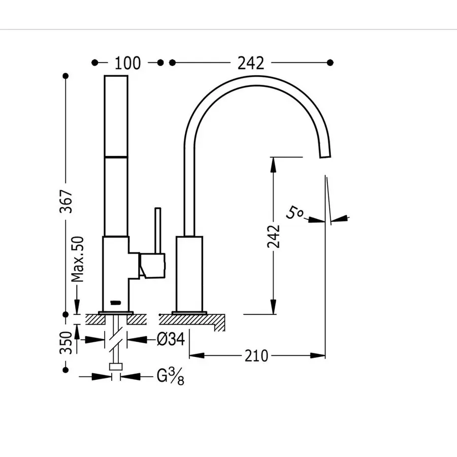 Кухонный смеситель TRES TOP 130 498