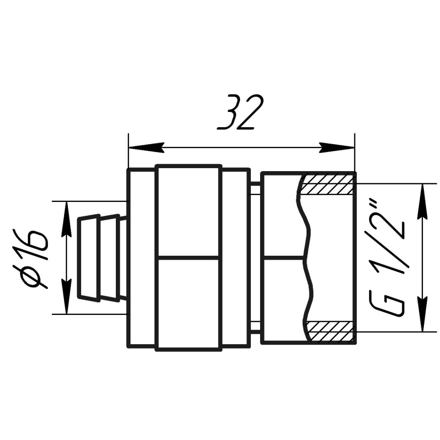 Муфта с внутренней резьбой APE ITALY 702 L 1 / 2x16
