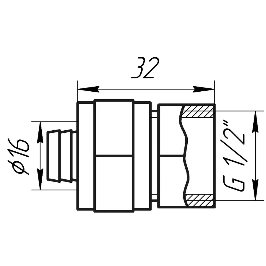 Муфта із внутрішньою різьбою APE ITALY 702 L 1/2″x16