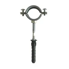 Хомут в сборе CR 1 1/2 "(47-53мм) с винтом-шурупом 8 * 100 и дюбелем в уп., Серый