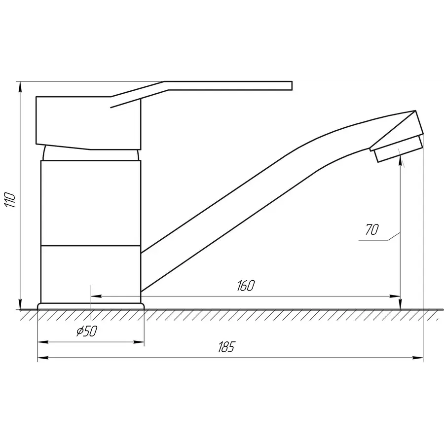 Смеситель для умывальника BRAVO ZENITH BS-42-103M возвратной 15см латунь
