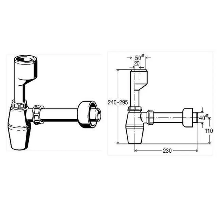 Сифон для пісуара VIEGA пластик бутил. 112271