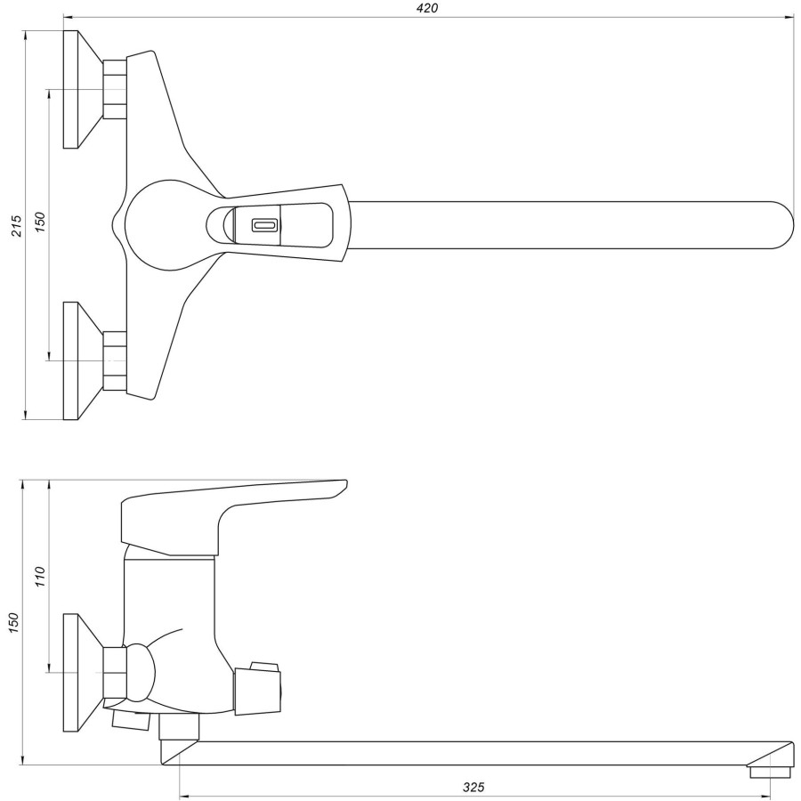 Смеситель для ванны Globus Lux SEVA GLSV-0208