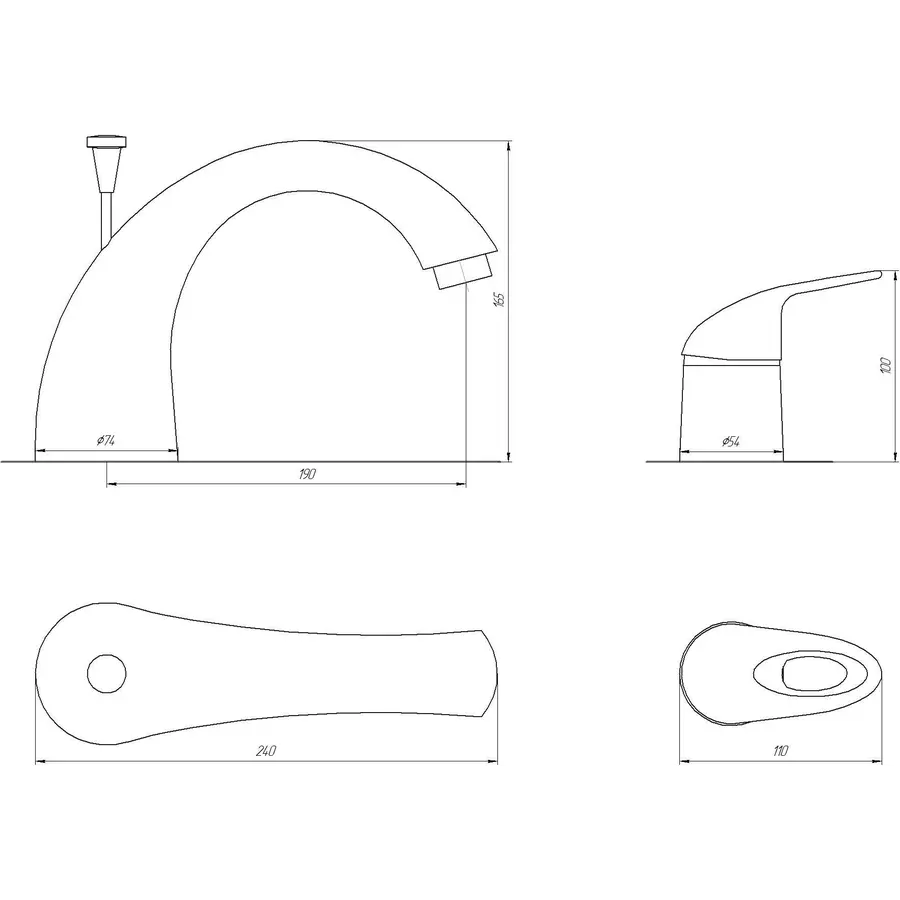 Смеситель для ванны Globus Lux Smart GLSM-0109
