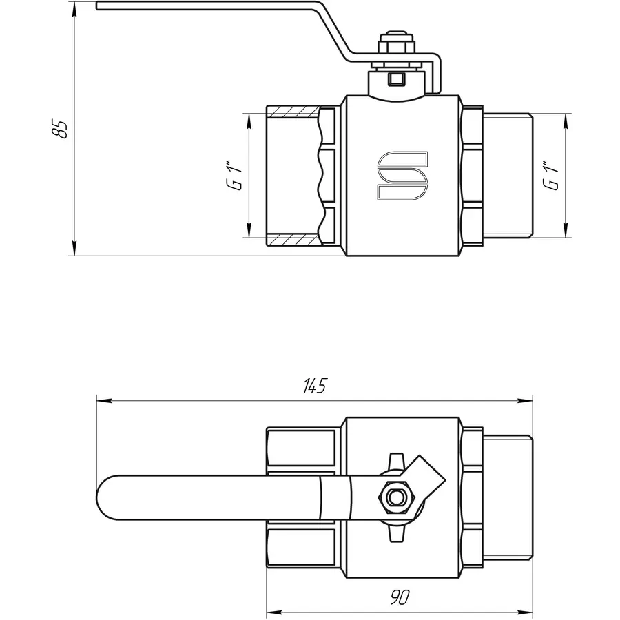 Кран шаровой прямой SELBA 1 ЗВ КР SL1505