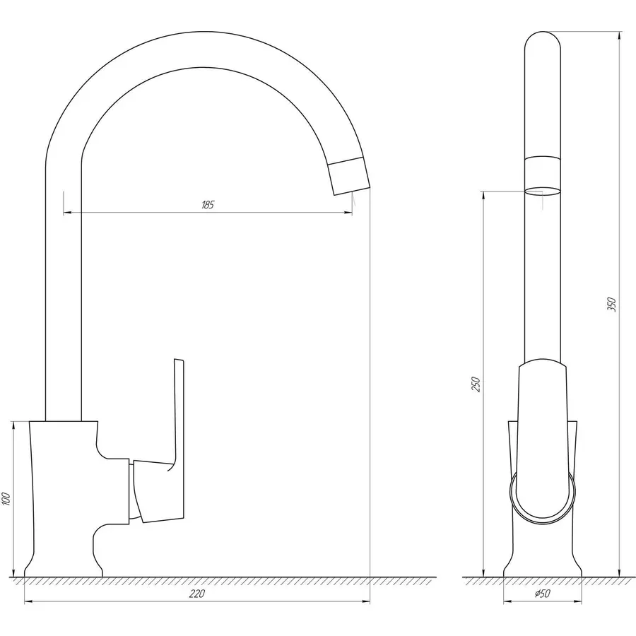Змішувач для кухні Globus Lux Laguna GLA-0203SL-10-BB