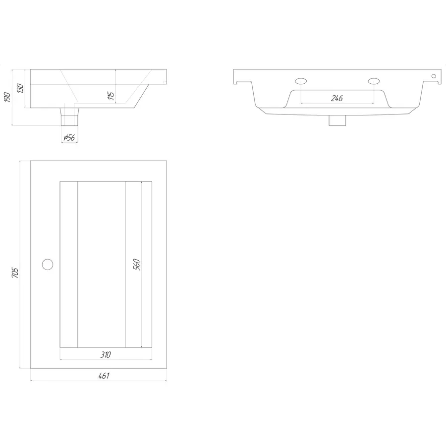 Умивальник Симфонія 70 меблевий (Дніпрокераміка)