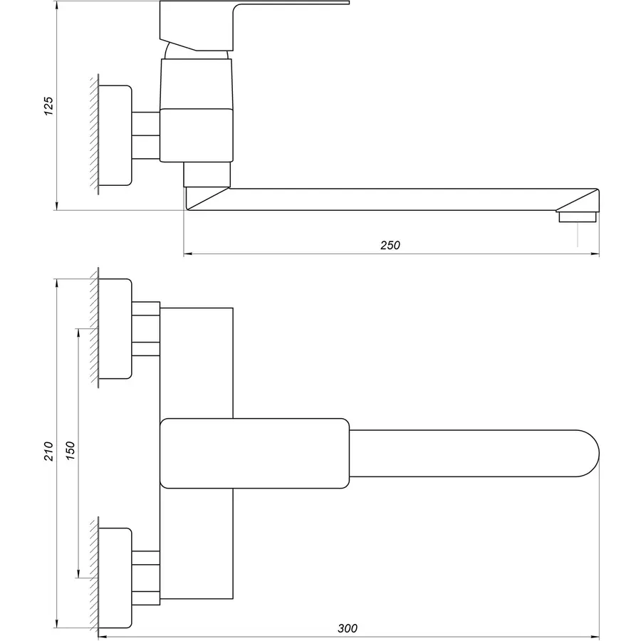 Змішувач для кухні зі стіни DOMINO MALIBU DMM-104