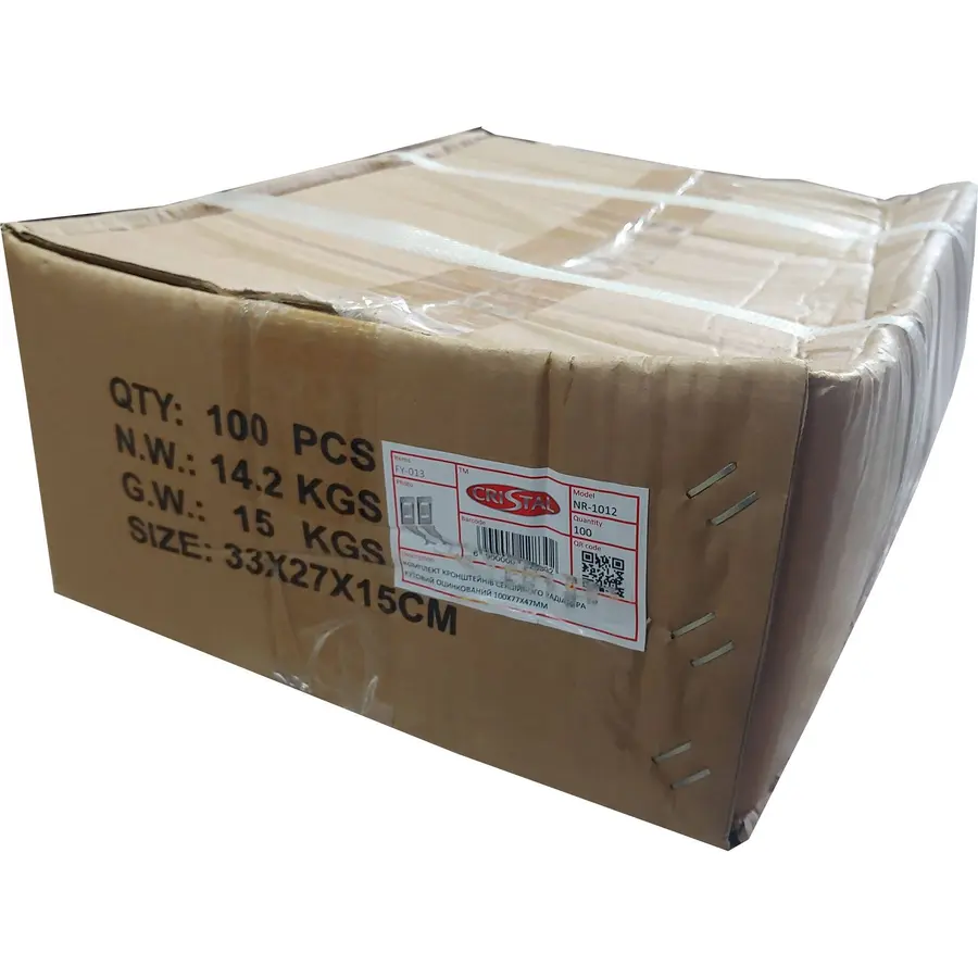 Комплект кронштейнів радіатора CRISTAL NR-1012 кутовий оцинкований 100x77x47мм (пар.2шт.)