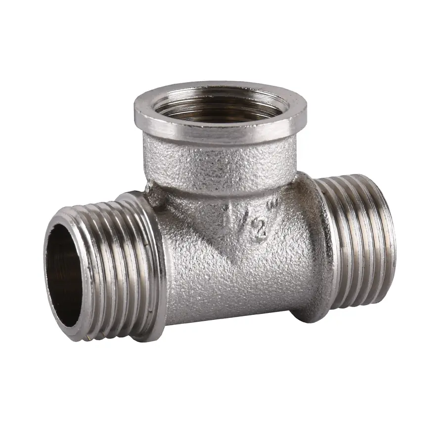 Трійник нікельований 1/2″ЗР х 1/2″ВР х 1/2″ЗР штампований А0215А(нк) VA