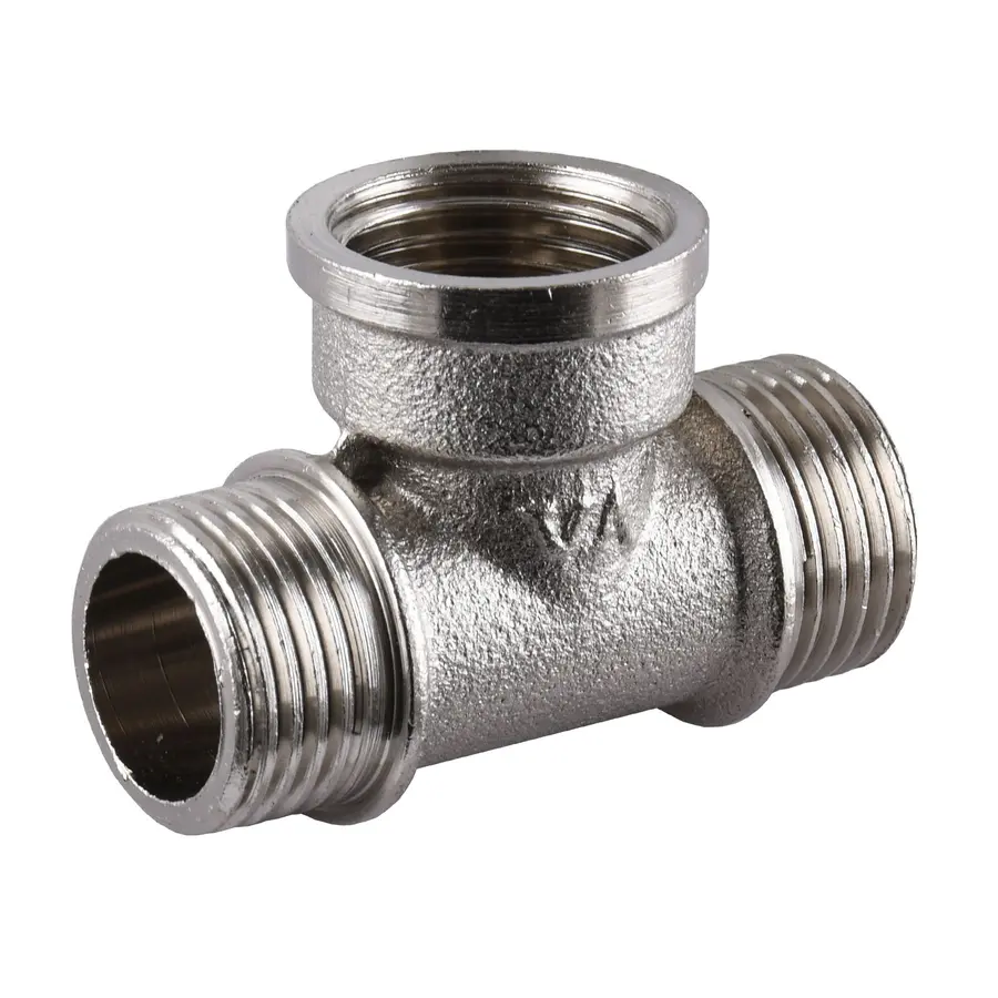 Трійник нікельований 1/2″ЗР х 1/2″ВР х 1/2″ЗР штампований А0215А(нк) VA