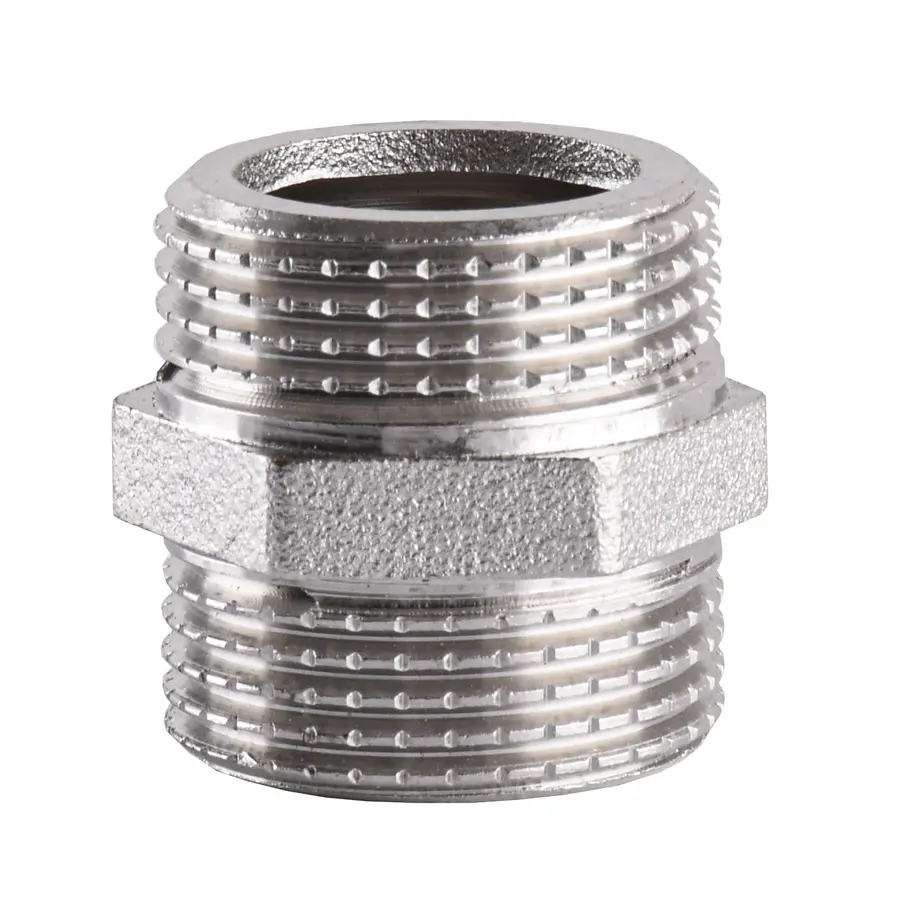 Ніпель нікельований 3/4″ЗР х 3/4″ЗР штампований А0502А(нк) VA