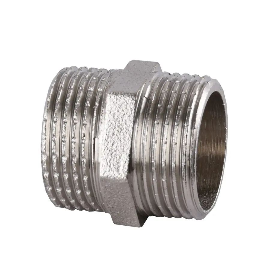 Ніпель нікельований 3/4″ЗР х 3/4″ЗР штампований А0502А(нк) VA