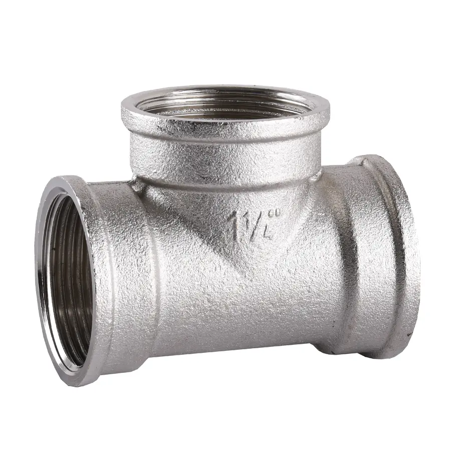 Трійник нікельований 1 1/4″ВР х 1 1/4″ВР х 1 1/4″ВР ливарний A0208-1А(нк) VA