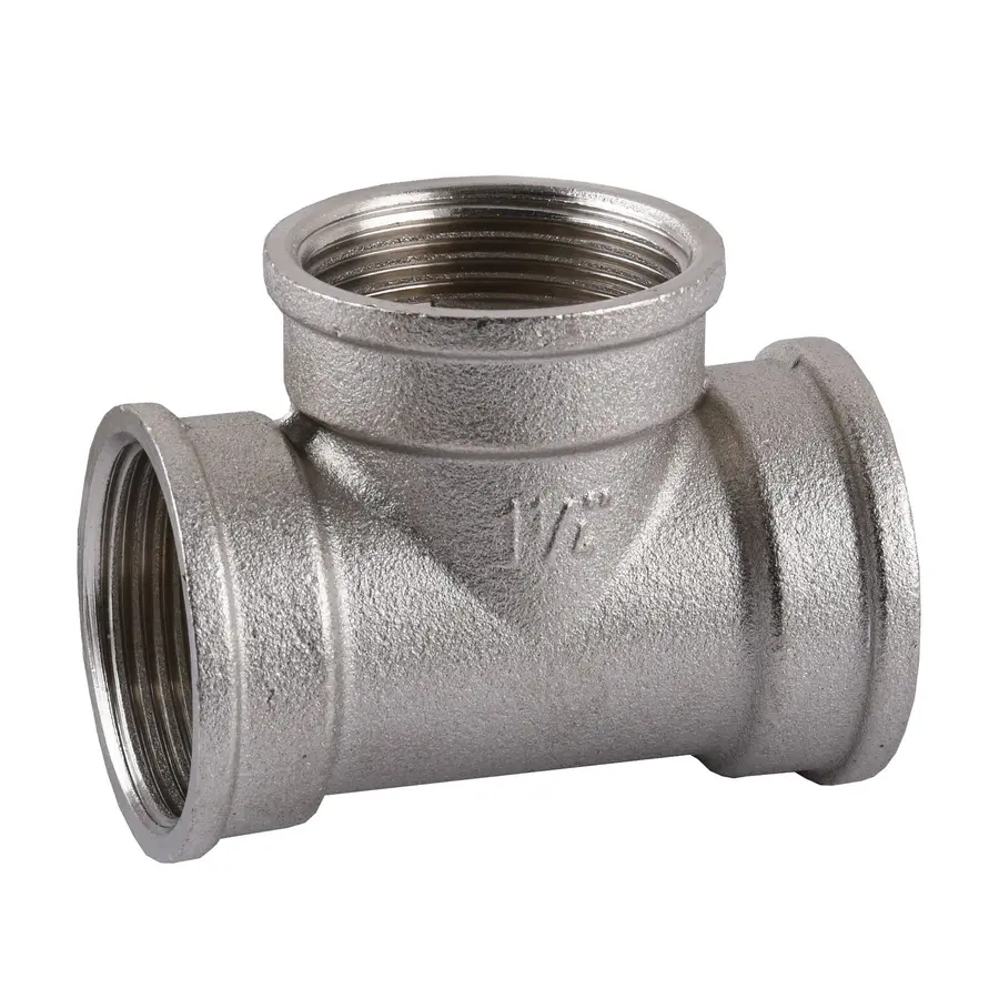 Трійник нікельований 1 1/4″ВР х 1 1/4″ВР х 1 1/4″ВР ливарний A0208-1А(нк) VA