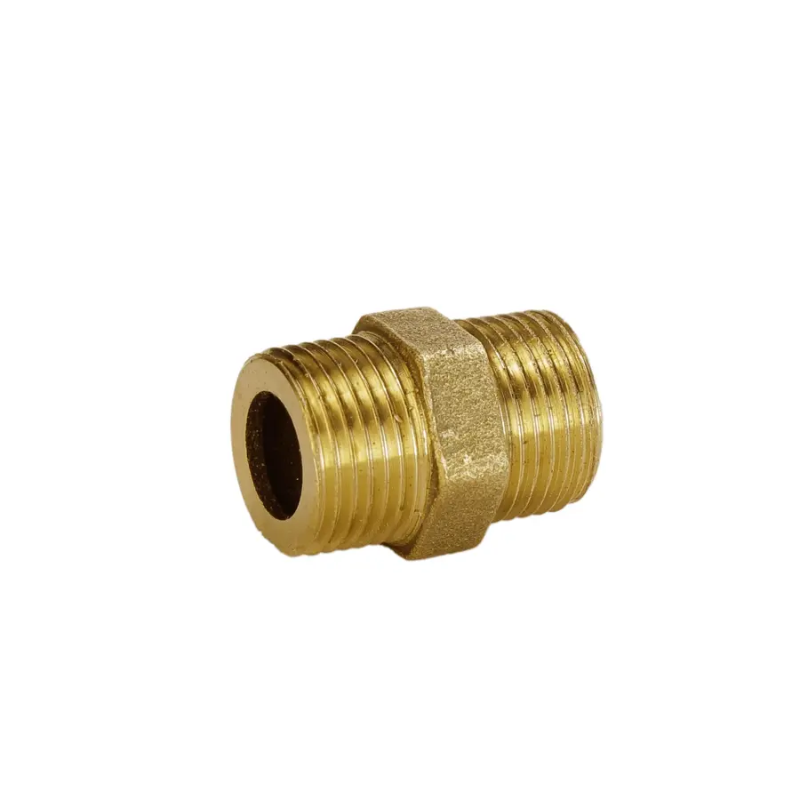 Ніпель латунний 3/8″ЗР х 3/8″ЗР штампований під прокладку А0530А