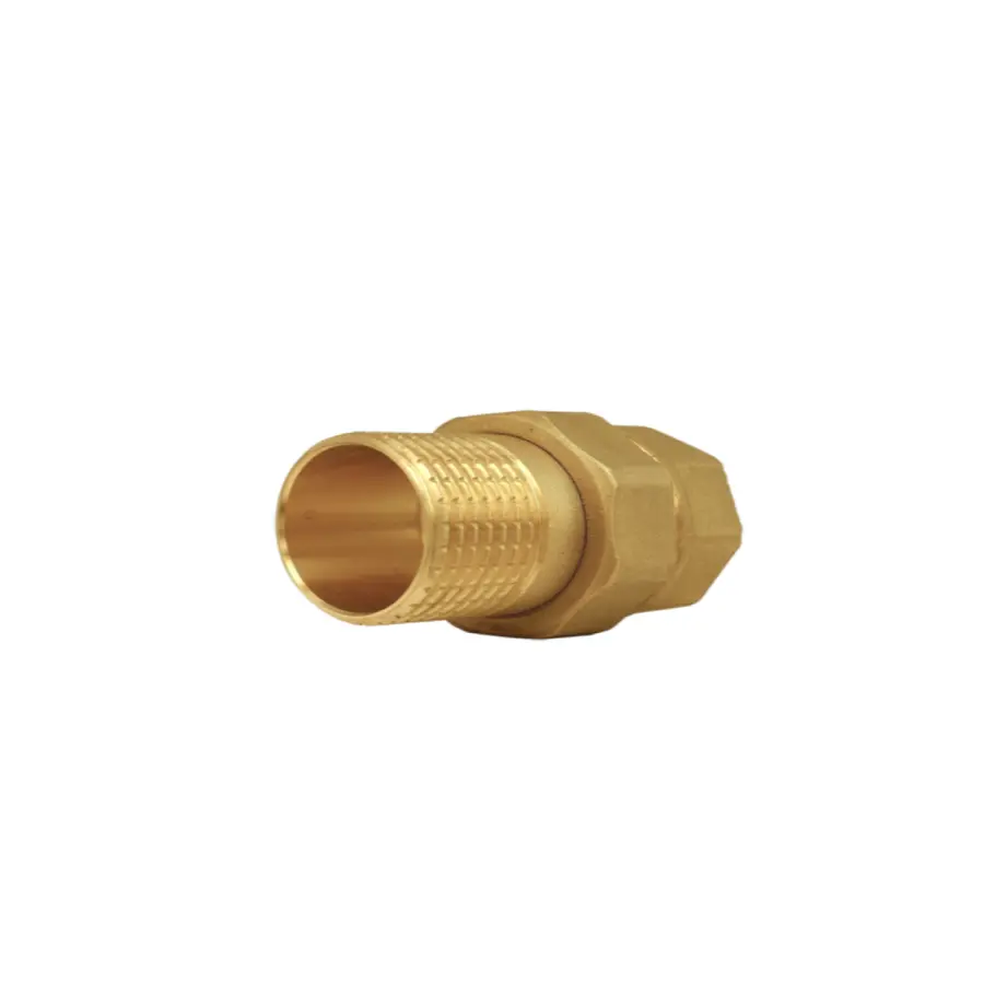 Згін американка пряма латунна 1/2″ВР х 1/2″ЗР штампована з резиновою прокладкою Б0809А VA