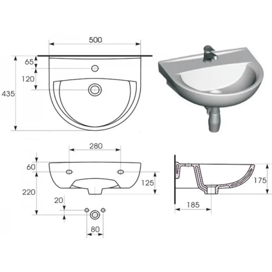 Умивальник Cersanit PRESIDENT 50 (картон)