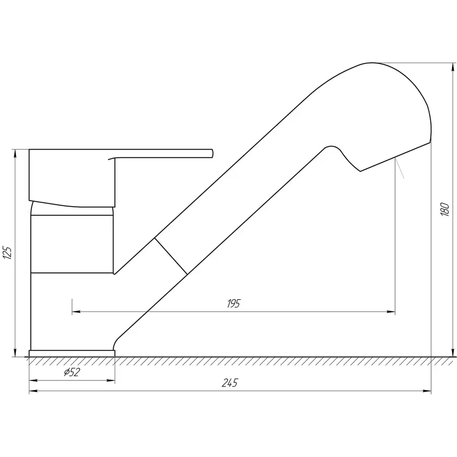 Кухонный смеситель стальной с вытяжным изливом Globus Lux QUEENSLAND GLQU-0107