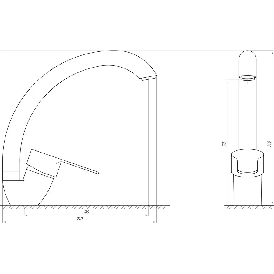 Змішувач для кухні DOMINO ELLIPSE DCC-203S