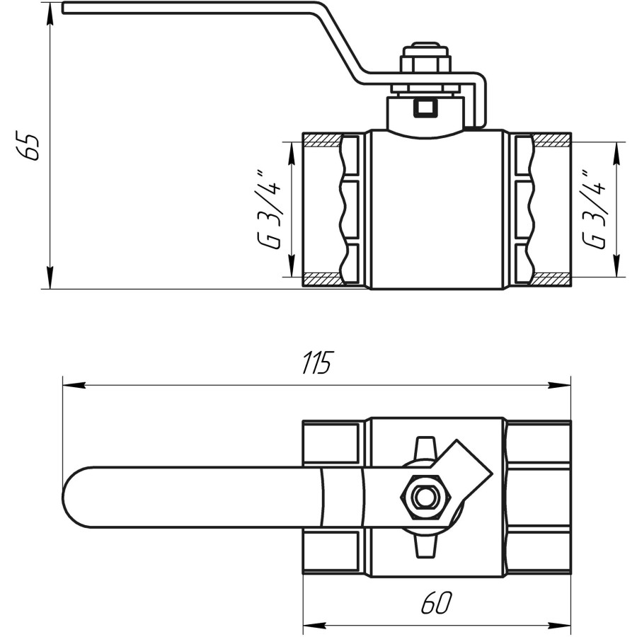 Кран кульовий прямий PROFESSIONAL 3/4" ВВ КБ PN40 QP151 Кран кульовий прямий PROFESSIONAL 3/4" ВВ КР PN40 QP151