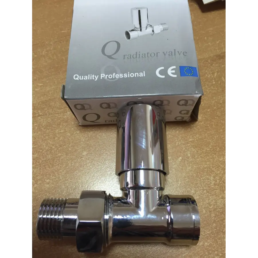 Кран вентильний прямий з американкою PROFESSIONAL 1/2″ CHROM Q-026 вент