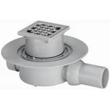 Трап для ванни VIEGA ф50, нерж.решітка,150х150 гориз., з сифоном 557140