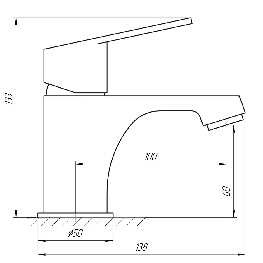 Смеситель для умывальника TOPAZ ZARA TZ 13201-H37
