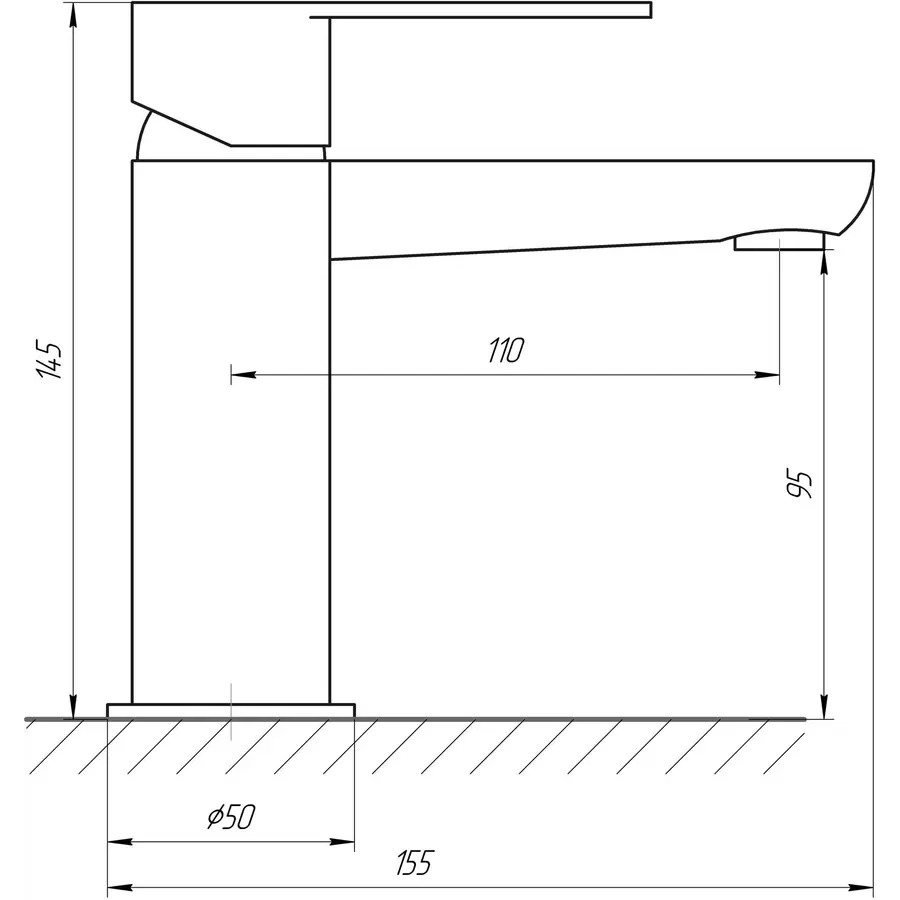 Смеситель для умывальника TOPAZ BARTS TB 07202-H36