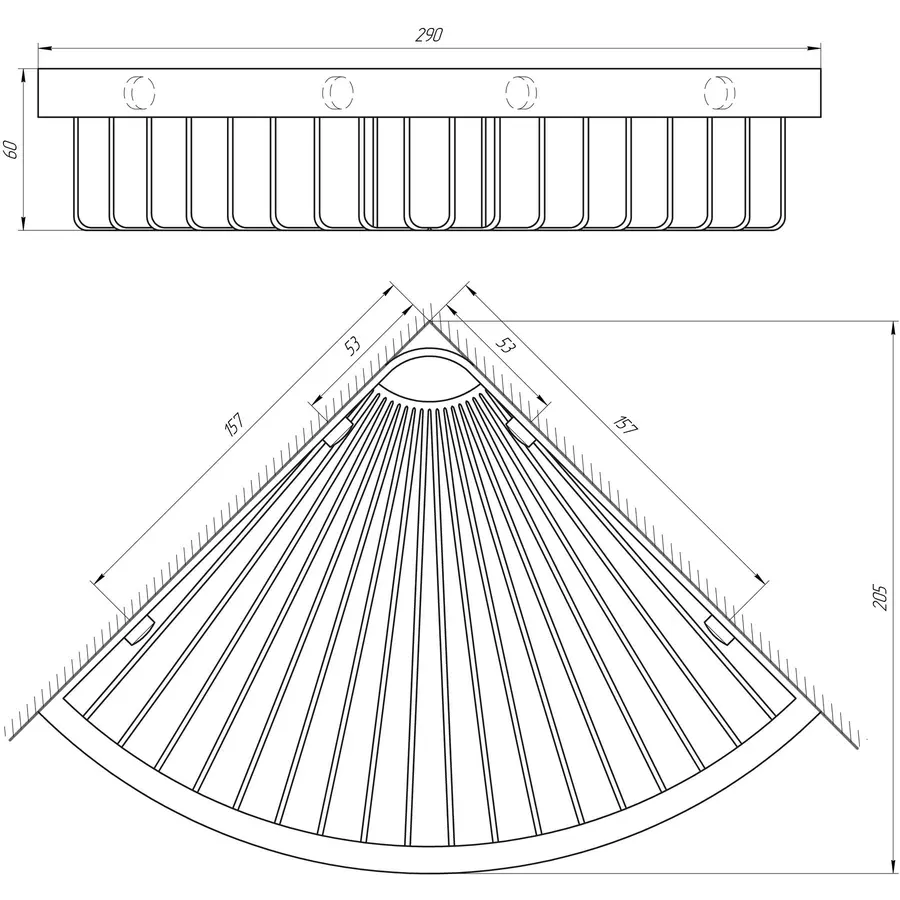 Полочка угловая TOPAZ 4115-1