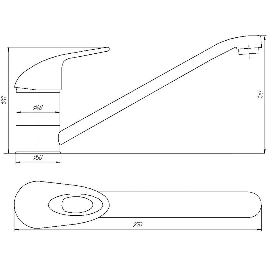 Кухонный смеситель стальной Globus Lux Smart GLSM-0203
