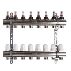 Коллектор с измерителем затрат, регуляторами и креплением ECO 001D 1 "x8