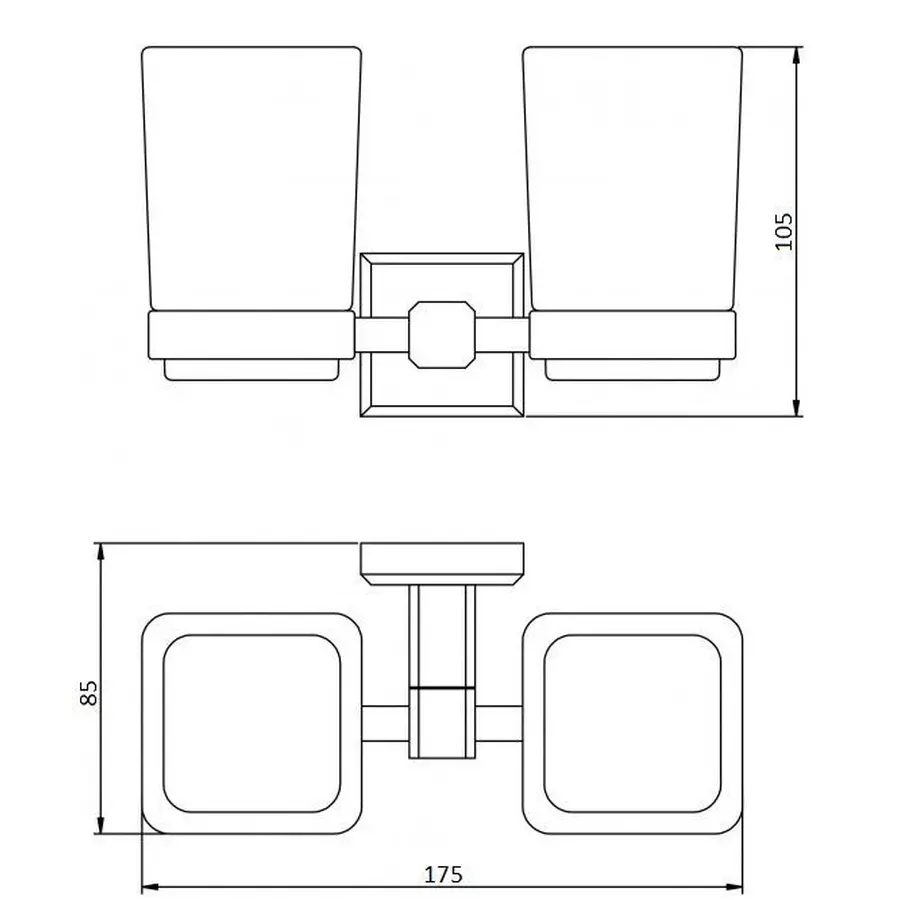 Стакан двойной Perfect Sanitary Appliances КВ 9928A